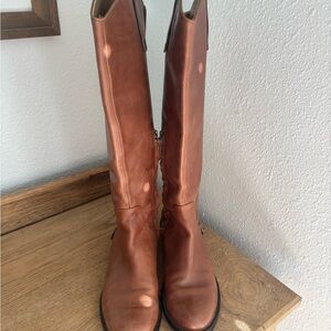 Brown Leather Knee-High Boots